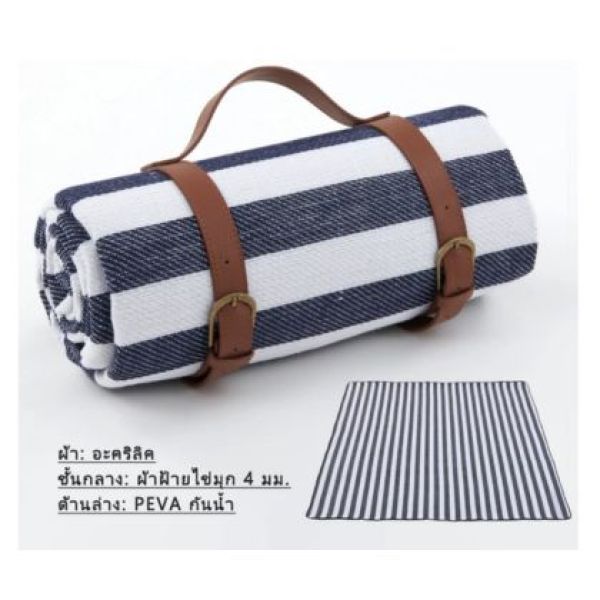 เสื่อปิคนิค ผ้าห่มปิกนิก สามารถพับได้ ผ้ากันน้ำแบบหนา สไตล์ย้อนยุคระดับไฮเอนด์