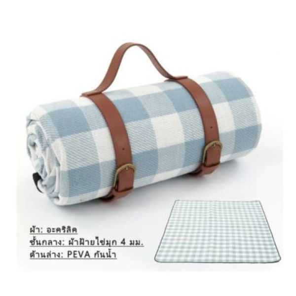 เสื่อปิคนิค ผ้าห่มปิกนิก สามารถพับได้ ผ้ากันน้ำแบบหนา สไตล์ย้อนยุคระดับไฮเอนด์