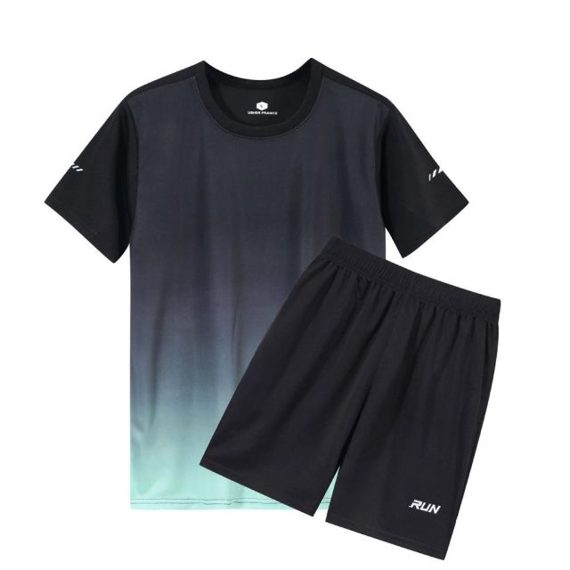 ชุดกีฬาสีดำ กางเกงขาสั้น+ชุดกีฬาแขนสั้น